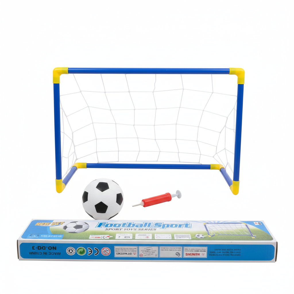 Arco de Fútbol Infantil Portátil – Set Completo con Pelota y Bombín incluido