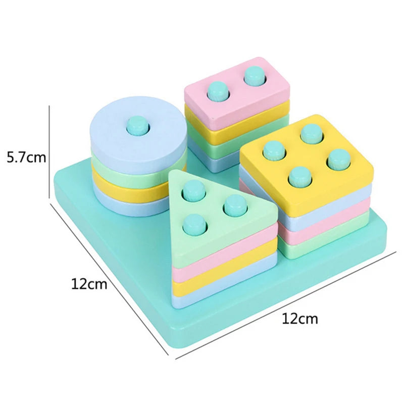 Bloques Montessori de Madera – Juego Educativo de Formas y Colores para Niños
