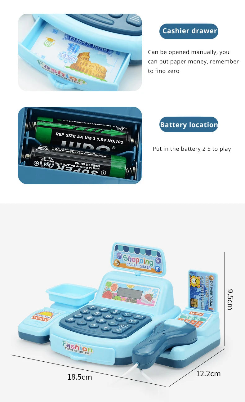 Caja Registradora Infantil Interactiva con Luces y Sonidos – Juego de Supermercado Educativo