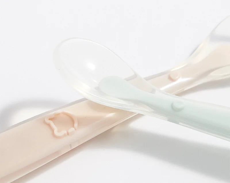 Cuchara Infantil: Cuchara de Silicona Suave para Aprender a Comer