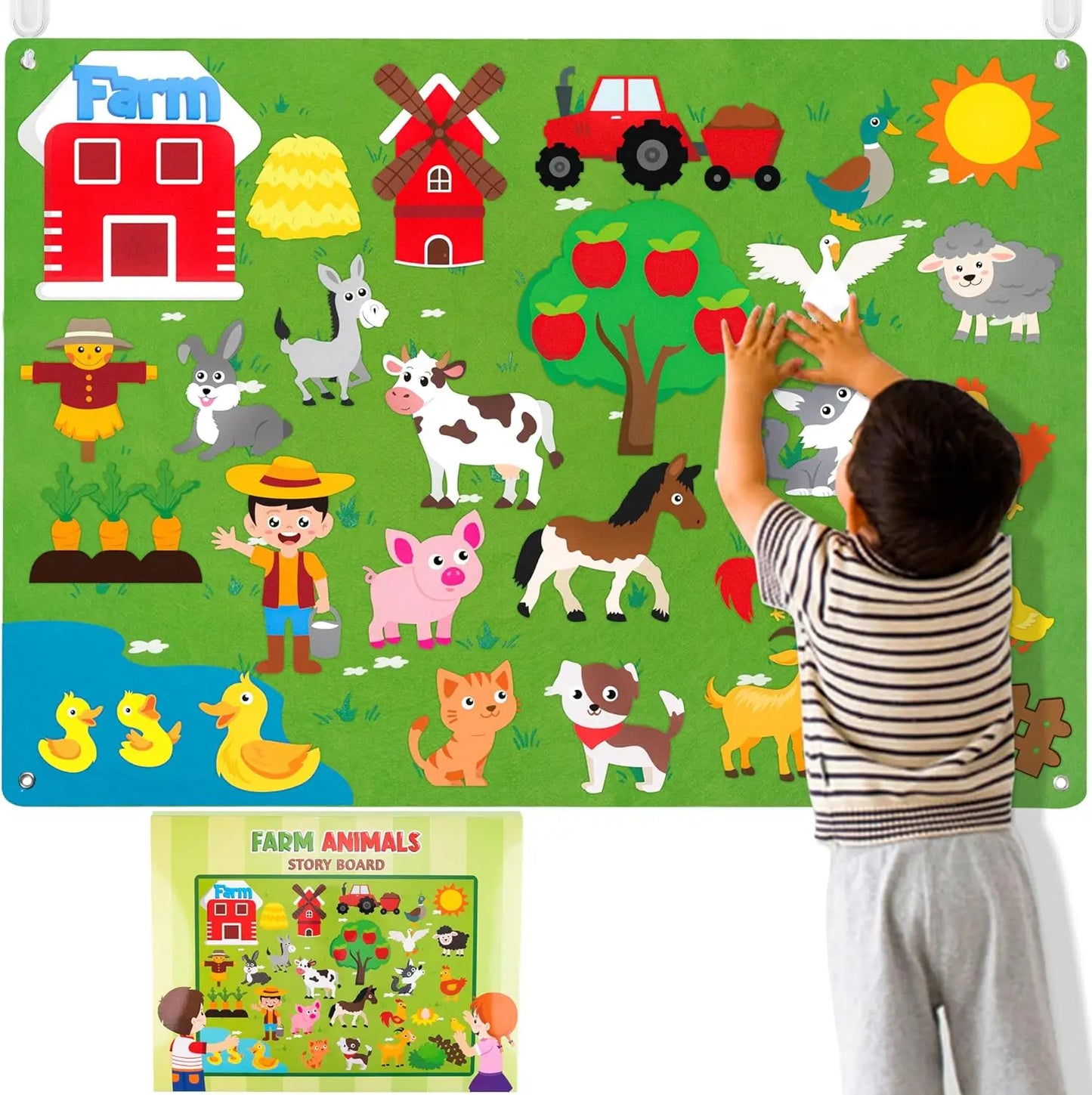 Tablero Montessori Infantil | Animales de Granja | Aprendizaje Temprano