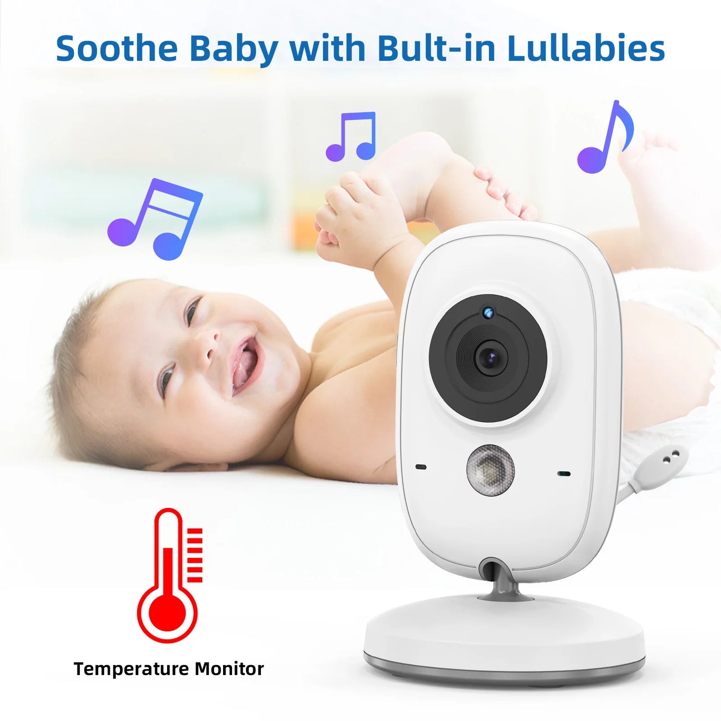 VideoMonitor de Bebé A&C Lite – Visión Nocturna Automática, Audio Bidireccional y Control de Temperatura
