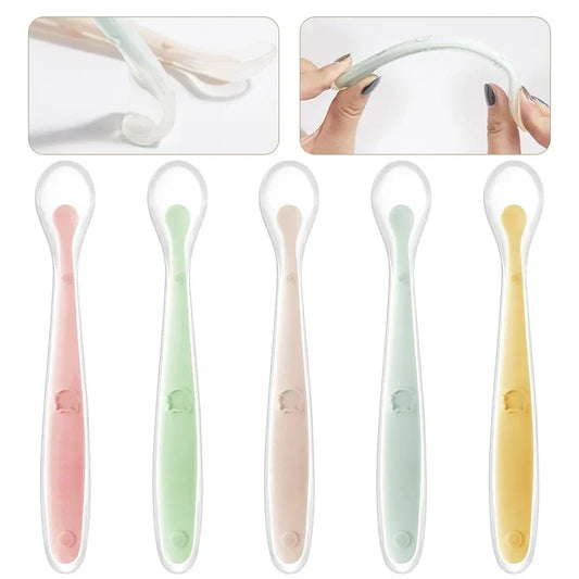 Cuchara Infantil: Cuchara de Silicona Suave para Aprender a Comer