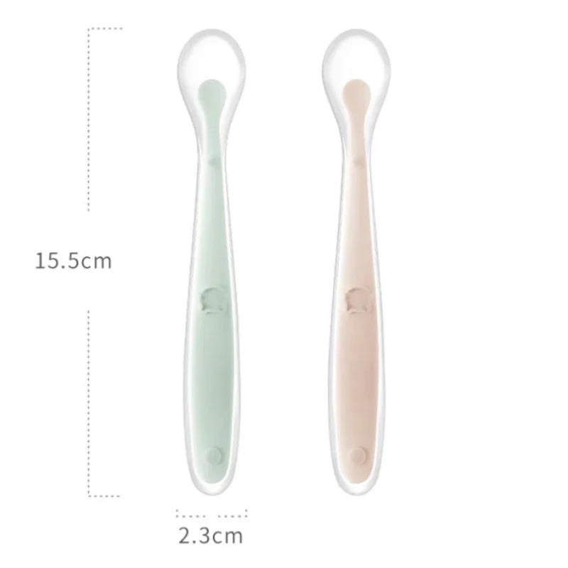 Cuchara Infantil: Cuchara de Silicona Suave para Aprender a Comer