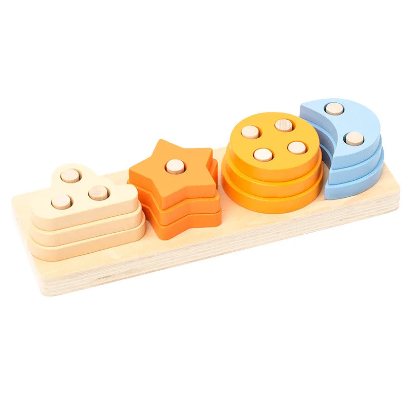 Bloques Montessori de Madera – Juego Educativo de Formas y Colores para Niños