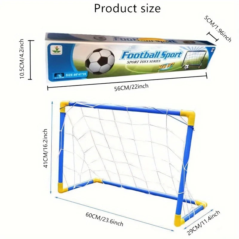 Arco de Fútbol Infantil Portátil – Set Completo con Pelota y Bombín incluido