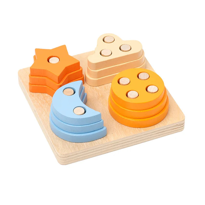 Bloques Montessori de Madera – Juego Educativo de Formas y Colores para Niños