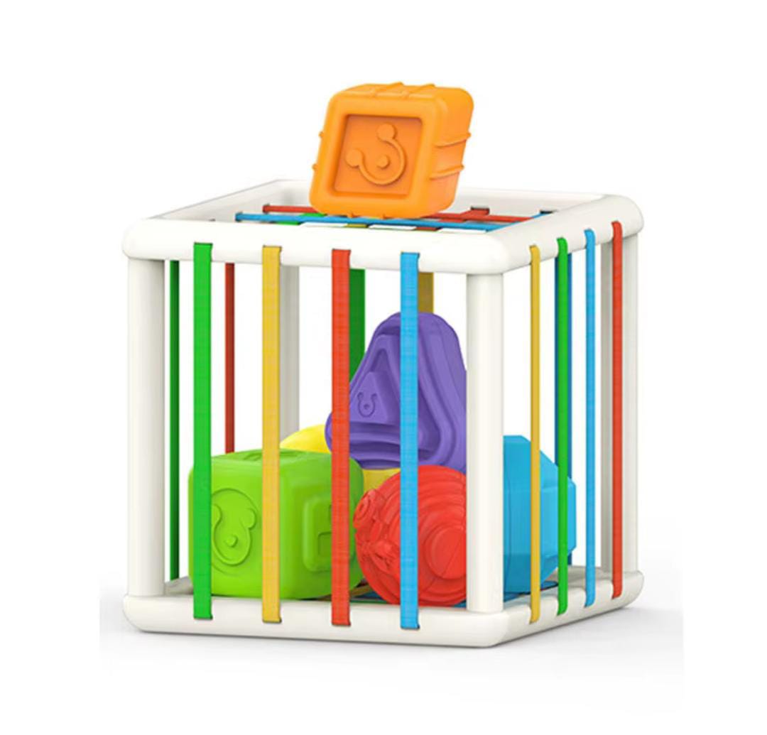 Cubo Sensorial con Figuras Geométricas