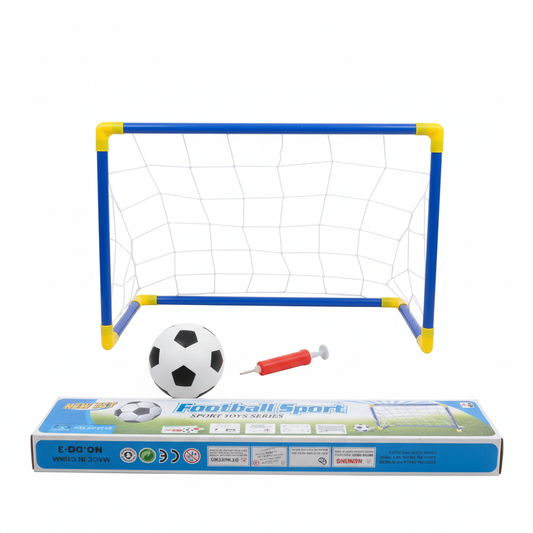 Arco de Fútbol Infantil Portátil – Set Completo con Pelota y Bombín incluido